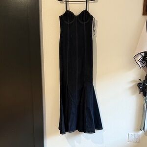 Elegant Denim Strapless Dress